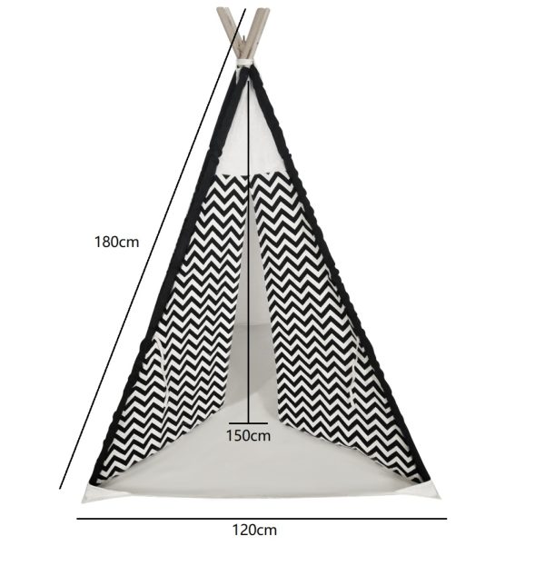 Wigwam Tipi Spielzelt Floortje - Indianerzelt - mit Bodenkissen - Leinen und Baumwolle - VDD World