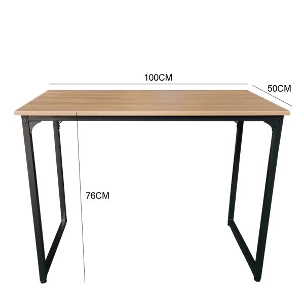 Schreibtisch Stoer - Laptoptisch - Computertisch - Industrie - schwarzes Metall hellbraunes Holz - VDD World