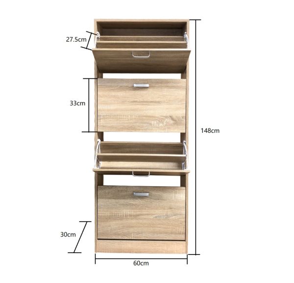 Schuhschrank Schuhregal Sipos Holz 3 Fächer weiß - VDD World