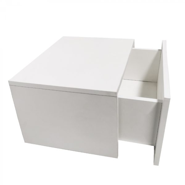 Schwebender Nachttisch - Hängedielenschrank - mit Schublade - 50 cm breit - weiß - VDD World
