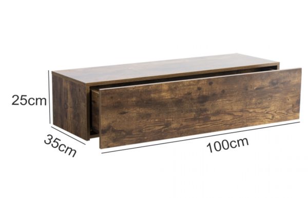 Schwebender Flurschrank - hängender Sideboardschrank - 100 cm breit - VDD World