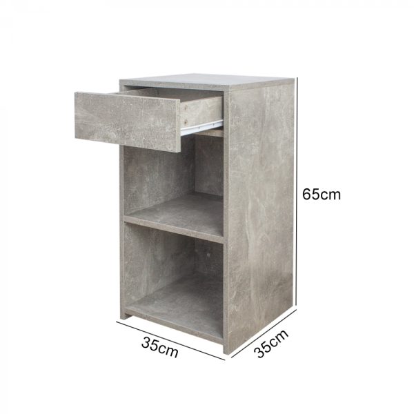 Nachttisch - Flurschrank - 65 cm hoch - graue Betonfarbe - VDD World