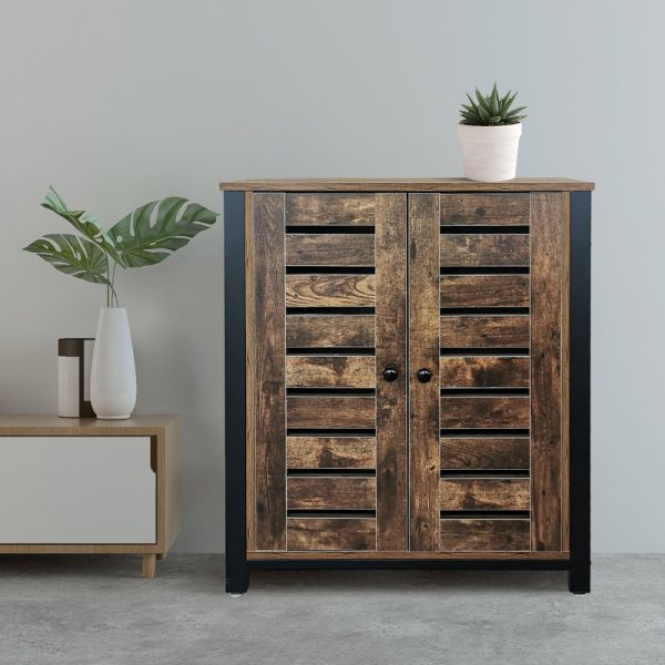 Sideboard Industrial Vintage Robustes Design - Wandschrank Aufbewahrungsschrank Metall Holz - VDD World