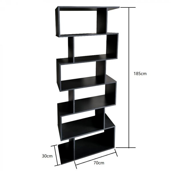 Bücherregal Fachschrank - Wandschrank gestapelter Würfel - 185 cm hoch - schwarz - VDD World