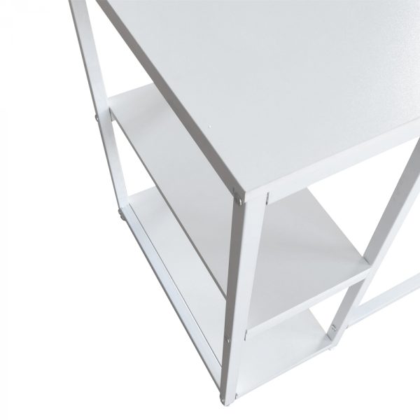 Schreibtisch Stoer - Computertisch - Industriedesign mit Ablageflächen - 120 cm breit - weiß - VDD World