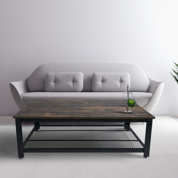 Couchtisch Robustes Metallholz im Industriedesign 108 cm x 60 cm - VDD World