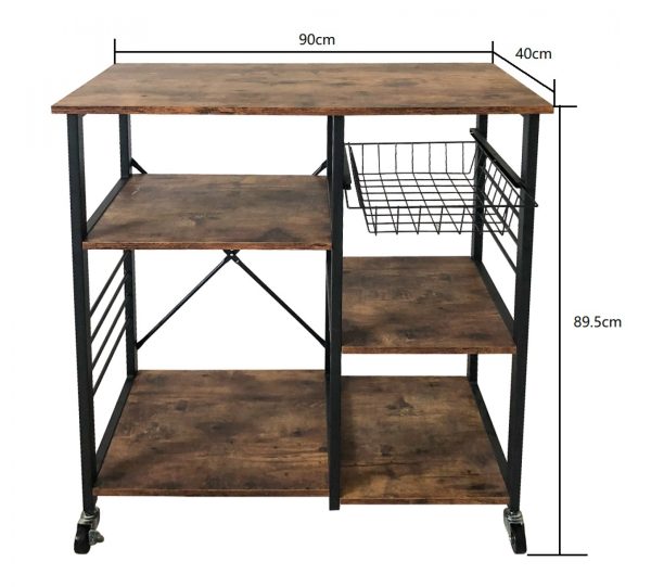 Küchenschrank Tisch Tough - Küchenmöbel - Servierwagen - fahrbar - Industrial Vintage - VDD World