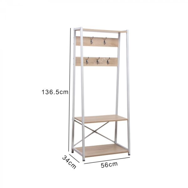 Wandschrank Robustes Metall, Holz, Industriedesign, offenes Bücherregal, 137 cm hoch, schwarz - VDD World