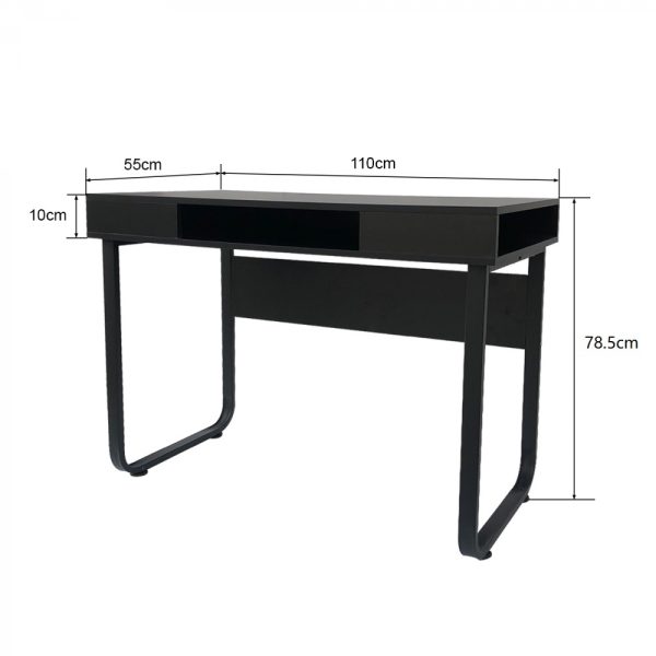 Schreibtisch Computertisch Tough - Beistelltisch - Industrial Modern - Schwarzes Metall/Holz - VDD World