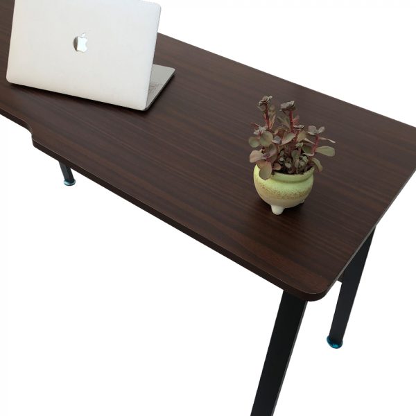 Computertisch Schreibtisch Tough - 130 cm breit - schwarzes Metall braunes Holz - VDD World
