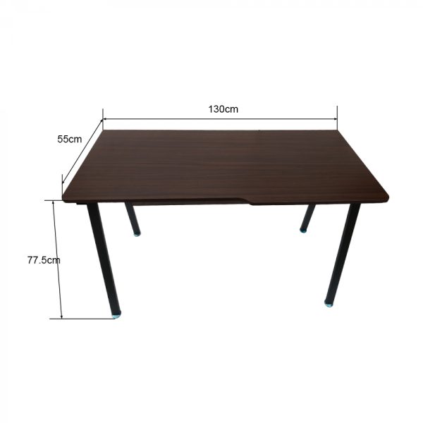 Computertisch Schreibtisch Tough - 130 cm breit - schwarzes Metall braunes Holz - VDD World