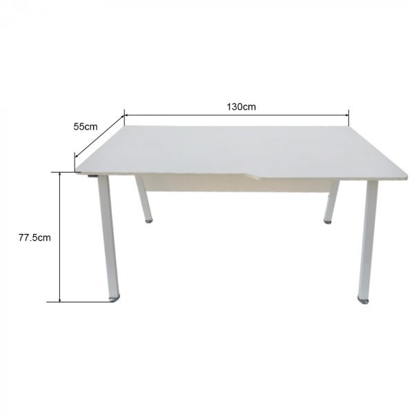 Computertisch Schreibtisch Tough - 130 cm breit - weißer Rahmen weiße Tischplatte - VDD World