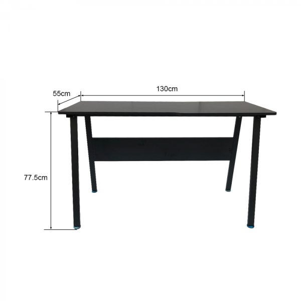 Computertisch Schreibtisch Tough - 130 cm breit - Gestell und Tischplatte schwarz - VDD World