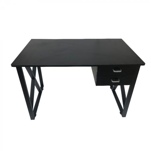 Schreibtisch Computertisch Tough - Beistelltisch - Industrial Modern - Metall mit Holz - Schwarz - VDD World