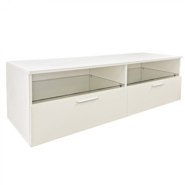 TV-Schrank Sideboard Sieno - Medienmöbel Spielaufbau - LED-Beleuchtung - weiß - VDD World