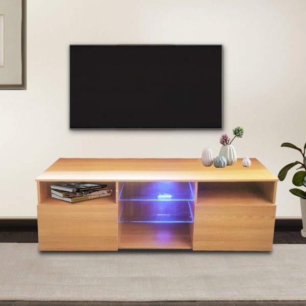 TV-Schrank Sideboard - Medienmöbel - mit Beleuchtung - 145 cm breit - braun - VDD World