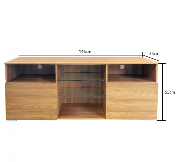 TV-Schrank Sideboard - Medienmöbel - mit Beleuchtung - 145 cm breit - braun - VDD World