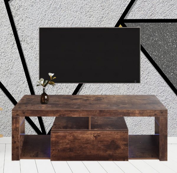 Fernsehschrank Sideboard Hugo - Medienmöbel Spielaufbau - mit Beleuchtung - Vintage Braun - VDD World