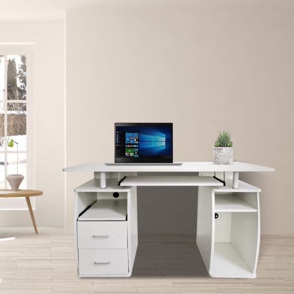 Schreibtisch Computertisch - 120 cm breit - weiß - VDD World