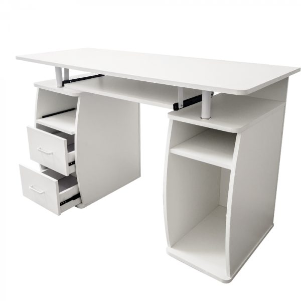 Schreibtisch Computertisch - 120 cm breit - weiß - VDD World