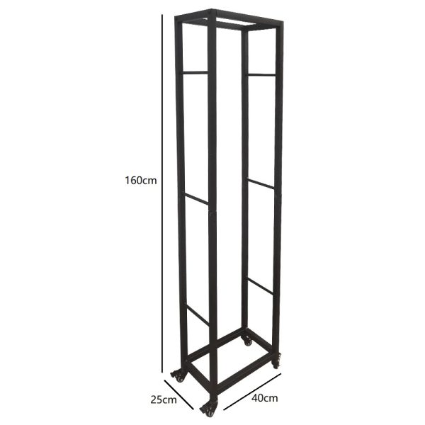 Brennholz Brennholzregal fahrbar - Holz lagern - 40 cm x 160 cm hoch - VDD World