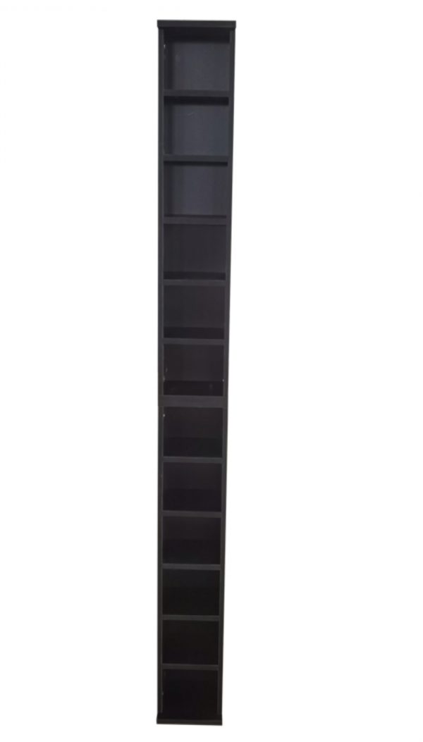 Regalschrank - Wandschrank schmal und hoch - CD-Aufbewahrungsschrank - 183 cm hoch - schwarz - VDD World