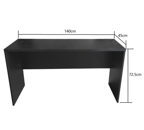 Schreibtisch - Computermöbel - 140 cm breit und 50 cm tief - Schwarz - VDD World