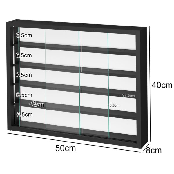 VDD Standvitrine Hängevitrine - Fachböden 50 cm breit x 4 cm tief - Schiebetüren - VDD World