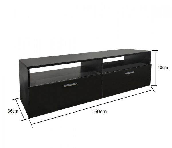 TV-Schrank - Fernseh-Sideboardschrank - 160 cm breit - schwarz - VDD World