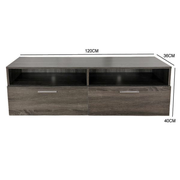 Fernsehschrank - Sideboard - 120 cm breit - braungrau gefärbt - VDD World