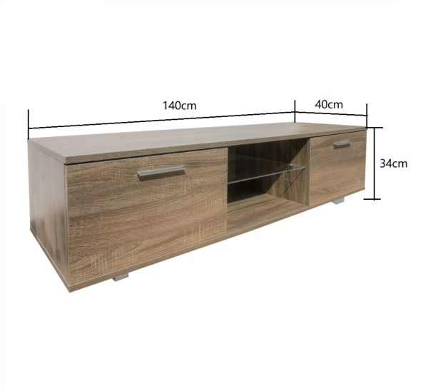 TV-Schrank Kommode Tenues - Medienmöbel - mit Beleuchtung - 140 cm breit - dunkelbraun - VDD World