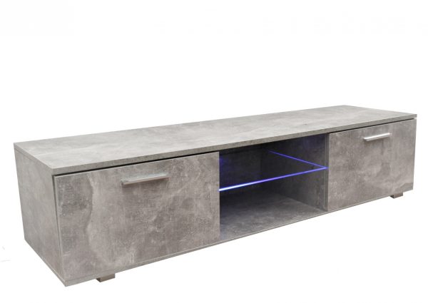 TV-Schrank Sideboard Tenus - TV-Schrank - mit LED-Beleuchtung - 160 cm breit - grauer Beton - VDD World