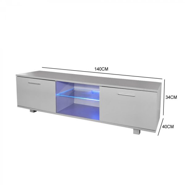 TV-Schrank Tenus - TV-Sideboard - LED-Beleuchtung - grau gefärbt - VDD World