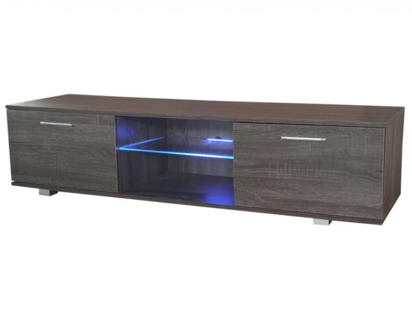 TV-Schrank Tenus - TV-Sideboard - LED-Beleuchtung - 160 cm breit - braungrau gefärbt - VDD World