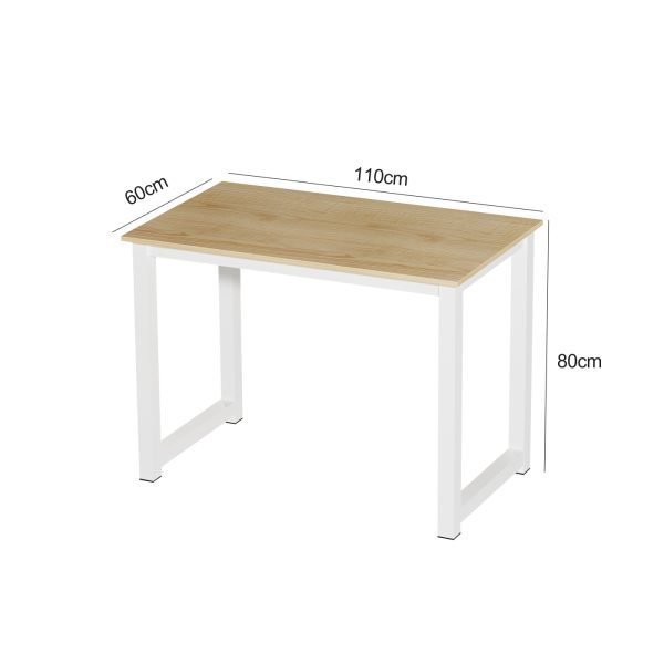 Schreibtischtisch - Küchentisch - 110 cm breit - braun weiß - VDD World