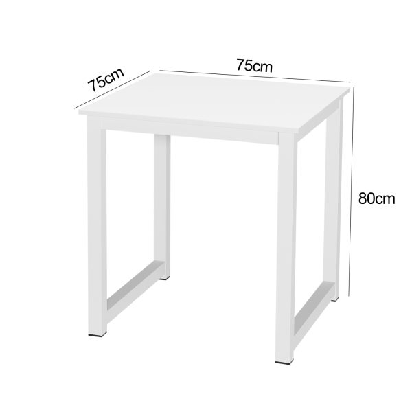 Küchentisch - Schreibtischtisch - 75 x 75 cm - weiß - VDD World