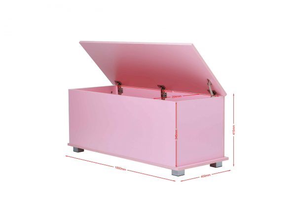 VDD Aufbewahrungsbox - Spielzeugtruhe - Deckentruhe - 100 cm breit - rosa - VDD World