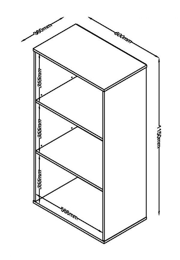 Bücherregal Aktenschrank - offener Wandschrank schwarz - VDD World