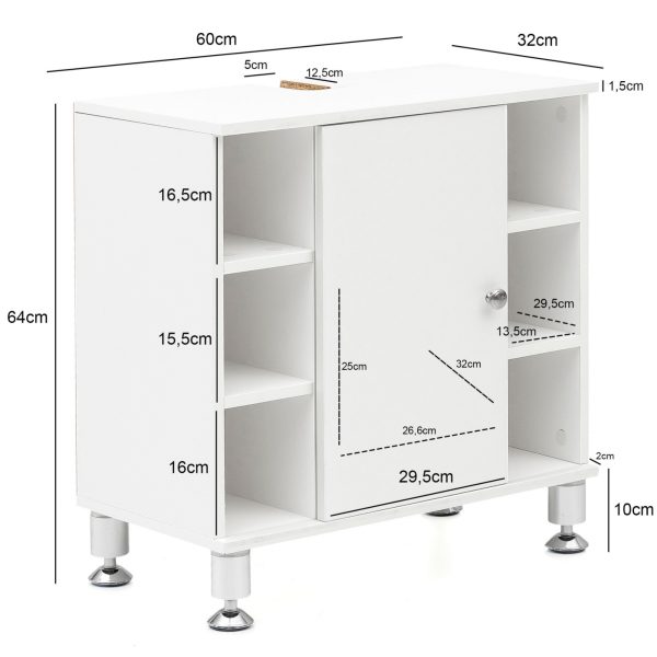 Badezimmerschrank Waschtischunterschrank Clevaso weiß - VDD World