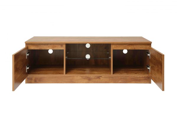 TV-Schrank Sideboard - TV-Schrank - 120 cm breit - braune Holzstruktur - VDD World