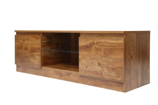 TV-Schrank Sideboard - TV-Schrank - 120 cm breit - braune Holzstruktur - VDD World