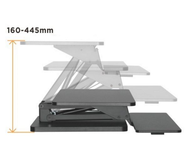 Schreibtisch-Sitz-Steh-Arbeitsplatzerhöhung - Arbeitsplatz - ergonomisch höhenverstellbar - VDD World