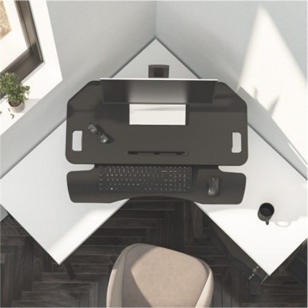 Schreibtischerhöhung Sitz-Steh-Arbeitsplatz - ergonomisch höhenverstellbarer Schreibtisch - 95 cm br - VDD World