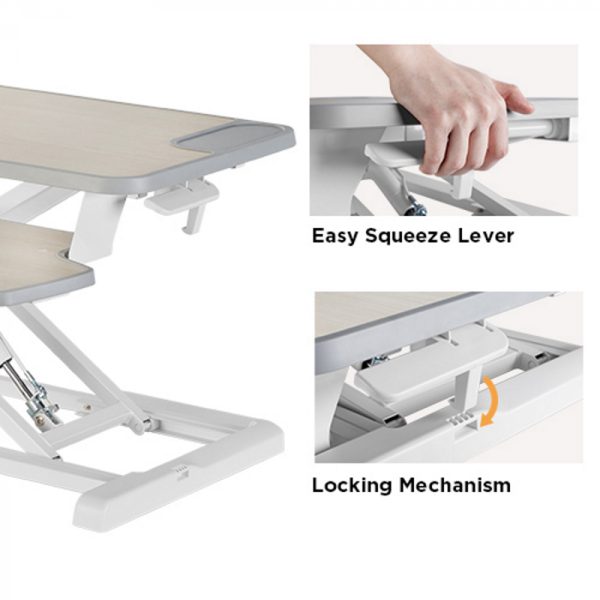 Desk Riser Sitz-Steh-Arbeitsplatz - ergonomisch verstellbarer Schreibtisch - 80 cm breit - VDD World