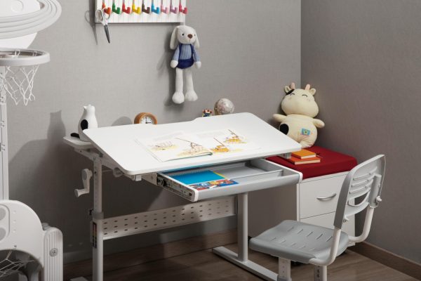 Kinderschreibtisch Zeichentisch - ergonomisch höhenverstellbar - Schultisch - VDD World