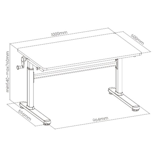 Zeichentisch für Kinder – ergonomisch höhenverstellbar – Schultisch - VDD World