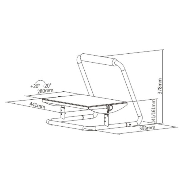 Hocker Schreibtisch ergonomisch verstellbar - Fußstütze - neigbar höhenverstellbar - VDD World