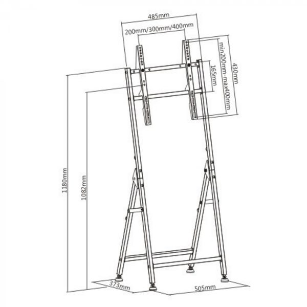 TV-Ständer zusammenklappbar - Whiteboard-Ständer - bis 55 Zoll Bildschirm - VDD World