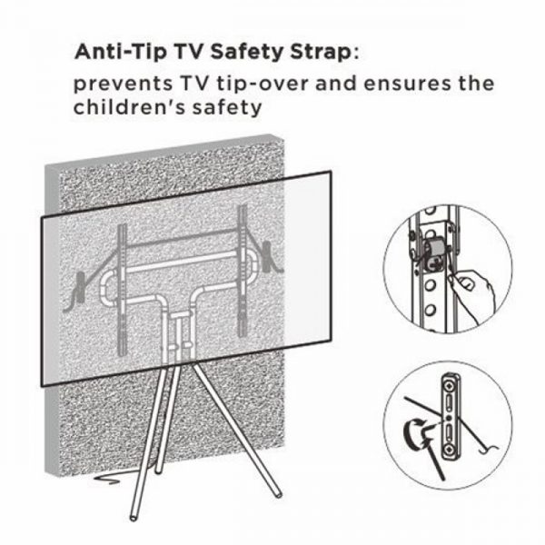 TV Standard Stativmaler Staffelei Design Studio - 134 cm hoch - bis zu 70 Zoll Bildschirm - VDD World