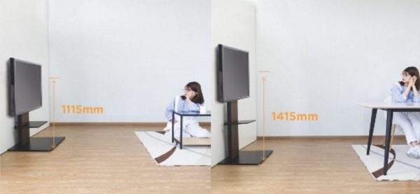 TV-Ständersockel - TV-Bildschirm-Stativ - verstellbar bis zu 142 cm - 37 bis 70 Zoll - VDD World